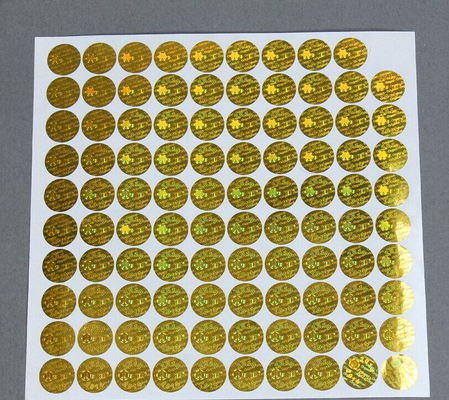 Oro anti - tamaño modificado para requisitos particulares etiqueta engomada falsa del holograma de la seguridad con forma