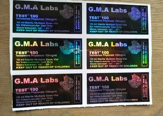 Etiquetas engomadas negras del frasco del laser de la PRUEBA E 300 de DECA/de la etiqueta de la botella de la medicina de los laboratorios de la GMA