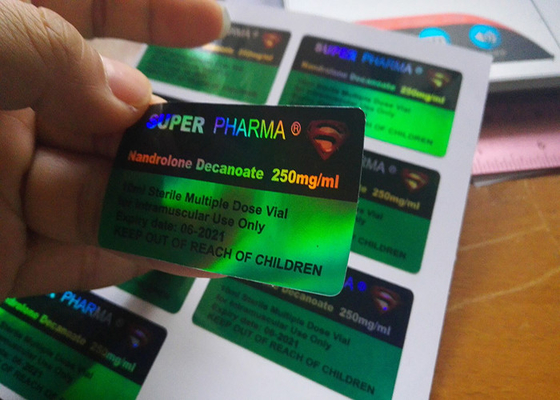 Las etiquetas del frasco del holograma 10ml/la botella de cristal de encargo de la farmacia etiqueta Pharma estupendo Deisgn