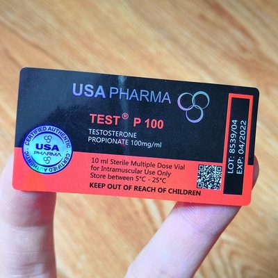 Prueba de color Pantone Propionate 100 vial Vial Labels With Matched Boxes