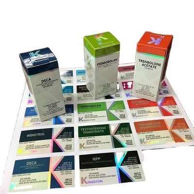 Etiquetas de viales personalizadas estampadas con láser de logotipo para caja de viales de 10 ml