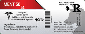Laboratorios de la suspensión 100MG/ML Vial Labels For Alpha Wolf
