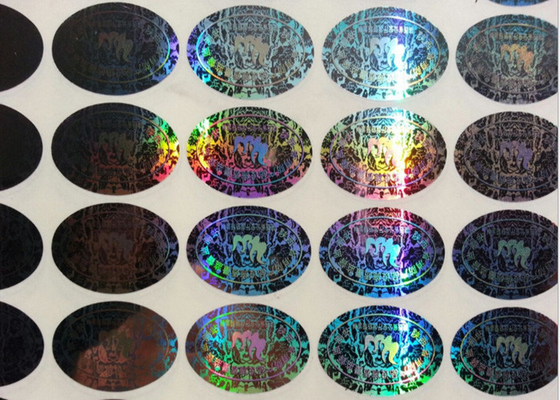 Material de encargo de la película del ANIMAL DOMÉSTICO de la etiqueta engomada del holograma de la elipse 3D del logotipo para empaquetar
