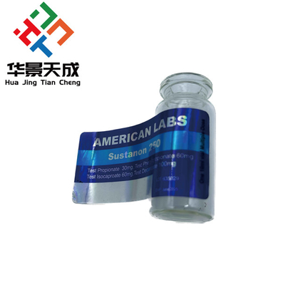 Etiquetas personalizadas de 10 ml de vial de aceite de Deca esteroide con pegatina adhesiva brillante impresa UV con logotipo personalizado para inyecciones farmacéuticas
