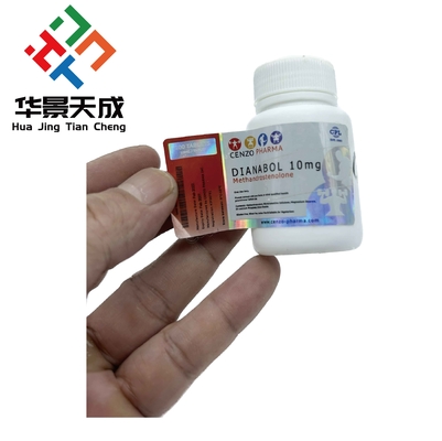 Methandrostendlone 10 mg 100 tabletas Holograma etiquetas personalizadas de las botellas de píldoras
