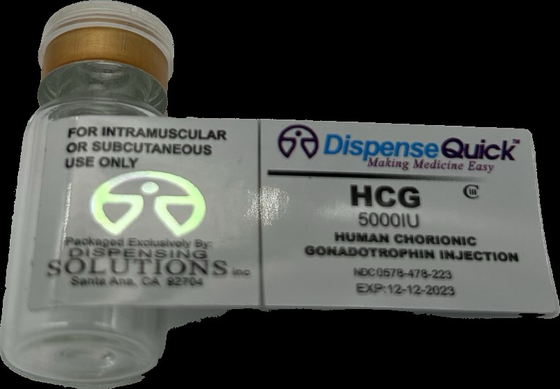 Hcg 50000 Iu Holograma Etiquetas de botellas pequeñas de medicamentos
