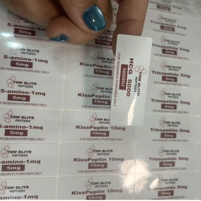 Etiquetas de frascos de vidrio para uso farmacéutico