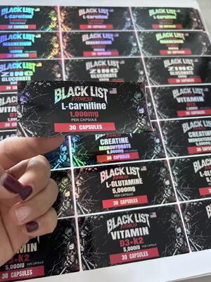 L-GLUTANIKE 5000mg 30 cápsulas etiquetas de botella de plástico