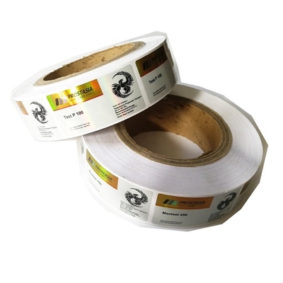 Rollo de etiquetas de vial de 10 ml Adhesivos para inyecciones de péptidos de farmacia Vial con impresión en papel de oro