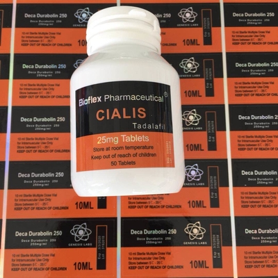 Rollo de etiquetas de vial de 10 ml Adhesivos para inyecciones de péptidos de farmacia Vial con impresión en papel de oro