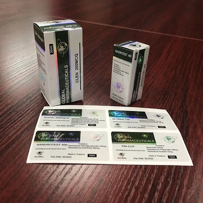 Prueba de Propionato de inyección de medicamentos etiquetas de frasco de vidrio 25x60mm material de holograma láser