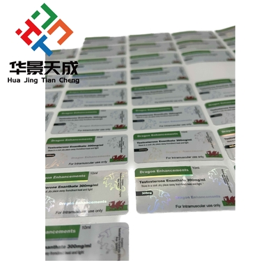 2 ml / 5 ml / 15 ml / 20 ml etiquetas del vial de 10 ml láser etiquetas del vial de vidrio de holograma personalizado