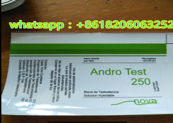 Prueba E Etiquetas Esteroides anabólicos líquido para inyección 10 ml Etiquetas del vial Cuadrado Finish brillante afilado