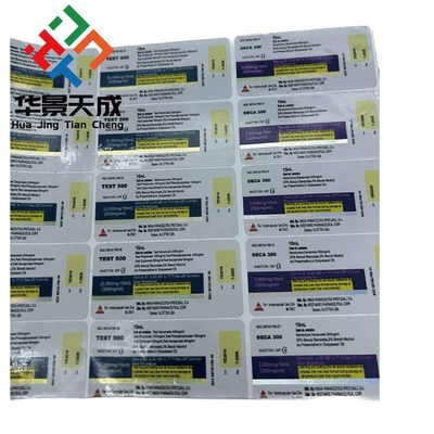 5 mg de metribolona-5 metiltrienolona aceite etiquetas de vial de esteroides hechas de papel / PET / PVC