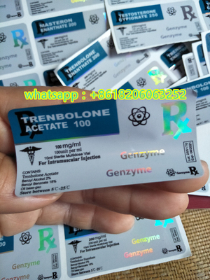 Teste de acabado brillante/matado E 250 productos farmacéuticos 10 ml etiqueta de botella de vidrio Holograma personalizado según sea necesario
