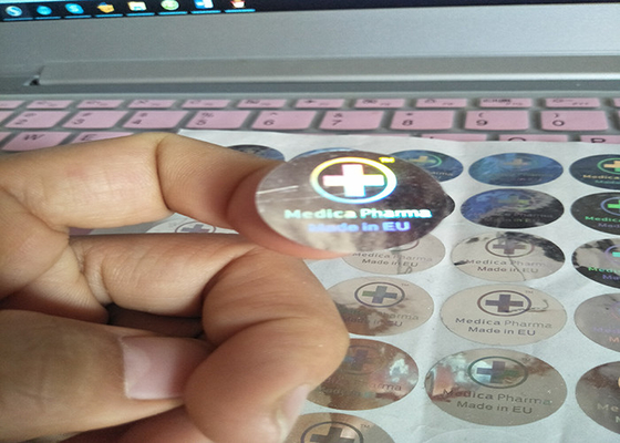 Etiquetas holográficas de sello de plata para los viales o cajas de 10 ml