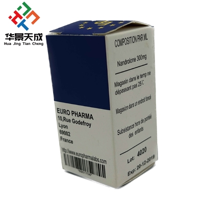Cajas de vial de 10 ml personalizables con acabado brillante de papel para el embalaje de vial de esteroides