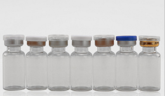 Vial de vidrio marrón claro de 10 ml con tapas y tapones para el aceite de inyección de esteroides