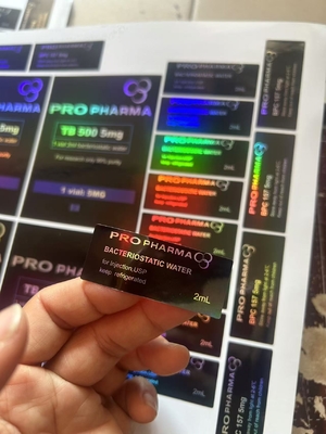 Etiquetas de botellas de péptidos de 3 ml con material de holograma láser