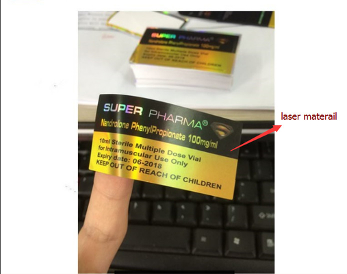 Nuevo diseño de Holograma de Prueba Cyp etiquetas de vial de 10 ml con etiquetas de línea de oro