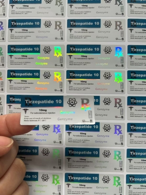 H G H 200 UI Péptido 2 ml Vial 3 ml Botella Etiquetas acabado brillante