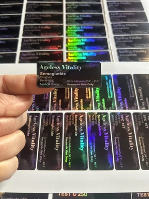 2 ml de etiquetas de los viales de semaglutida y tirzepatida para el almacenamiento de péptidos en papel/ PET/ PVC