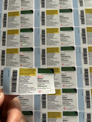 Prueba E etiquetas adhesivas de botellas de vial de 10 ml con la marca personalizada