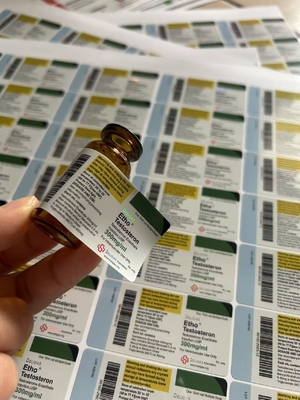 Prueba E etiquetas adhesivas de botellas de vial de 10 ml con la marca personalizada