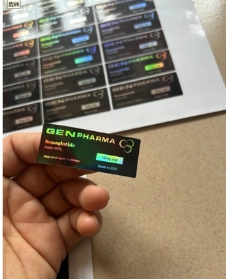 Etiquetas de 2 ml de vial para diferentes productos péptidos con impresión de oro redondo