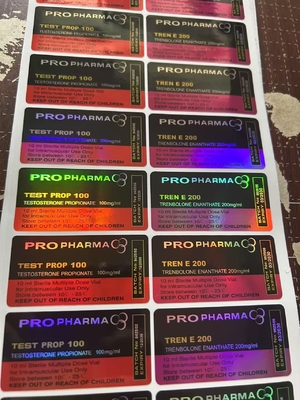 Propionato de Testo 100 mg Holograma láser 10 ml Vial de vidrio