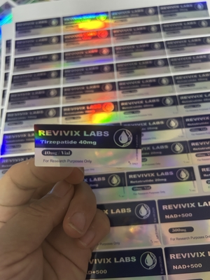 Etiquetas de viales de péptidos de tirzepatida 10 mg para envasado farmacéutico