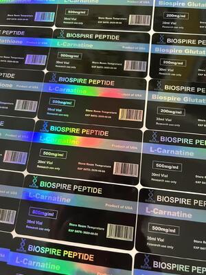 Etiquetas de viales de L-CARNITINA 500mg/ml 30ml con logotipo y diseño personalizados