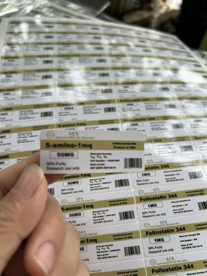 Etiquetas de viales de péptidos de 5-amino-1mq 50mg PVC Materail 3ML ETIQUETAS