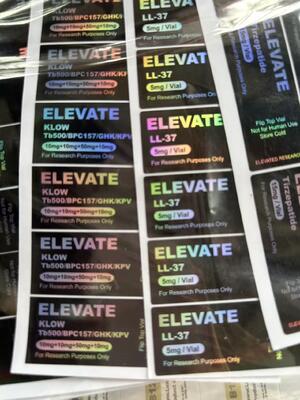 Etiquetas de viales de vidrio pequeños PET con láser holográfico de tirzepatida 15 mg 20 mg 30 mg