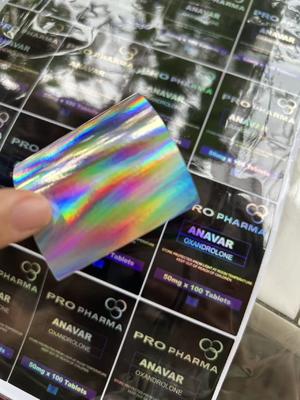 Anavar 50mg x100 pill  Tablets Labels laser PET Stickers U FOR Aluminum Zip Lock Bags