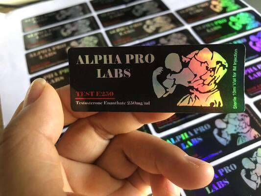 10 ml de prueba E 250 etiquetas de material láser con el logotipo del hombre musculoso