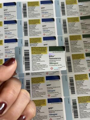 Tre acetato 100 mg 6x3 cm Adecuado para viales de vidrio de 10 ml