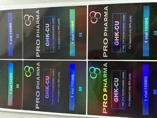 Etiquetas de bolsas de 10 mg para 3 viales de péptidos