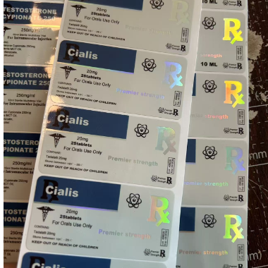 Cialis termina las etiquetas orales para botellas de plástico de 50 mg