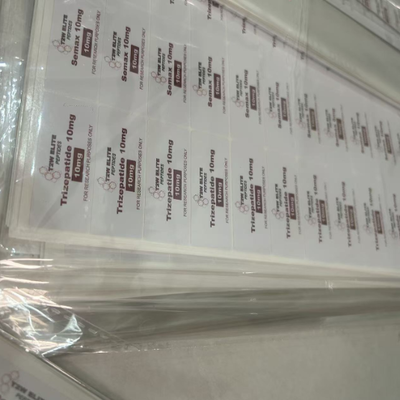 Etiquetas de frascos de vidrio para uso farmacéutico
