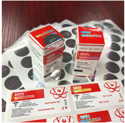 Etiqueta privada adhesiva de la vitamina plástica del vinilo de 25x60m m para el paquete de la botella 10ml