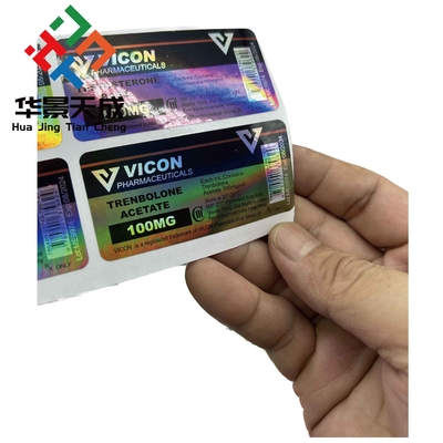 Etiquetas personalizadas de frascos rojos y verdes para soluciones de etiquetado precisas