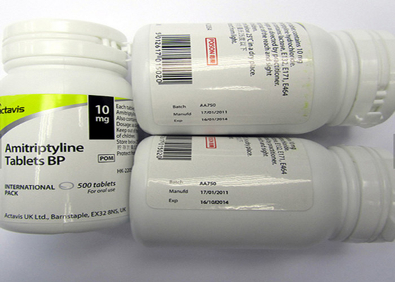 El frasco de encargo de la instrucción de la botella de píldora etiqueta el final brillante con el material del ANIMAL DOMÉSTICO