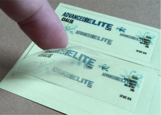 PVC transparente del claro de la etiqueta de la botella de la medicina del frasco 10ml con la impresión ULTRAVIOLETA