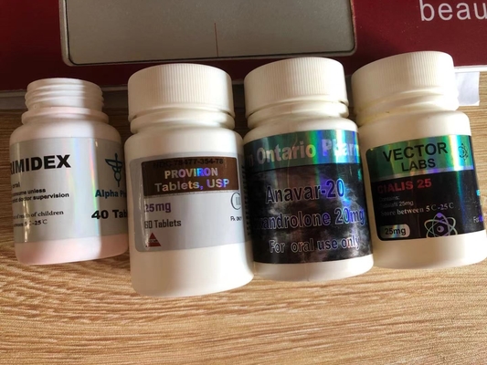 Etiqueta de la botella de la píldora de receta de plástico Superdrol 10 personalizada a prueba de agua para el embalaje