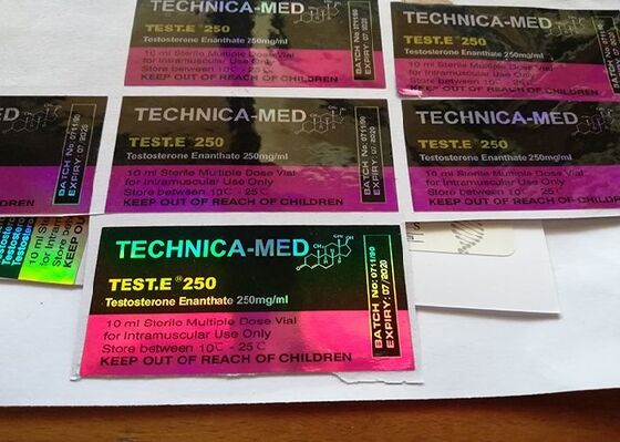 Etiqueta farmacéutica del frasco del holograma, etiquetas de papel del frasco del frasco anabólico