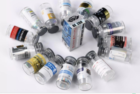 Etiquetas de los viales de 10 ml con acabado brillante/ Matt para recipientes de vidrio de nanodrolona decanoato de Sharpe cuadrado