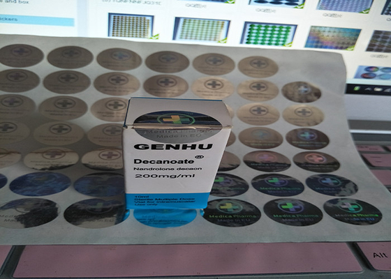 Etiquetas holográficas de sello de plata para los viales o cajas de 10 ml