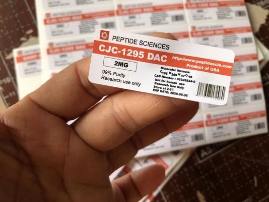 2 ml 3 ml de polvo seco etiquetas de la botella de péptidos para BPC15 7 Brillante barnizado cuadrado afilado de cualquier forma