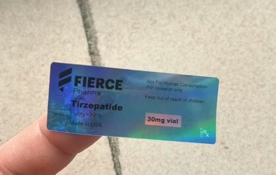 Etiquetas de botellas de péptidos de 3 ml con material de holograma láser